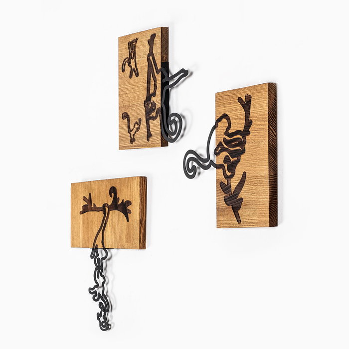 Wallity Naughty Monkeys - 338 Escultura de pared